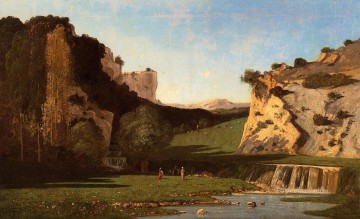  valley Painting - River Valley at Lourmarin scenery Paul Camille Guigou Mountain